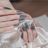 Sun&Beam Nails Handmade Nail Tip, Medium, Long, Almond, Gray, False