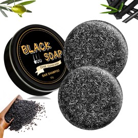 Spartans Gray Hair Reverse Bar Soap, Natural Black Soap for Hair & Beard Darkening,Darkening Shampoo Bar with Ginseng & Black Sesame, Vegan, Deep Cleans & Nourishes Scalp, 2PACK