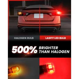 LASFIT L2 7440 7443 LED Bulbs Red Brake Light Bulb Tail Lights, Super Bright T20 7441 7444 W21W Bulb Replacement for Taillights Stop Lights, only for Standard Socket, 2pcs