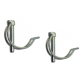 M10 (10mm x 60mm) Zinc Plated Linch Pins for Tubes Shaft Lock Clip D Shape Locking Pin Trailer Lorry Tractor AN 72 (Pack of 4) H10C