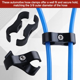 GOLD DEER 4Pcs/Pack 6AN Hose Separator Clamp AN6 Fuel Line Mounting Clamp Aluminum Brake Aluminum for 3/8 Fuel Hose Oil Line Brake Line Water Pipe and Gas Line Black and Red