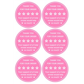 Delivery Review Thank You Sticker,2 inch 300pcs Cute 5 Star Review Thank You Sticker Delivery for Small Business Bag,Box,Envelope