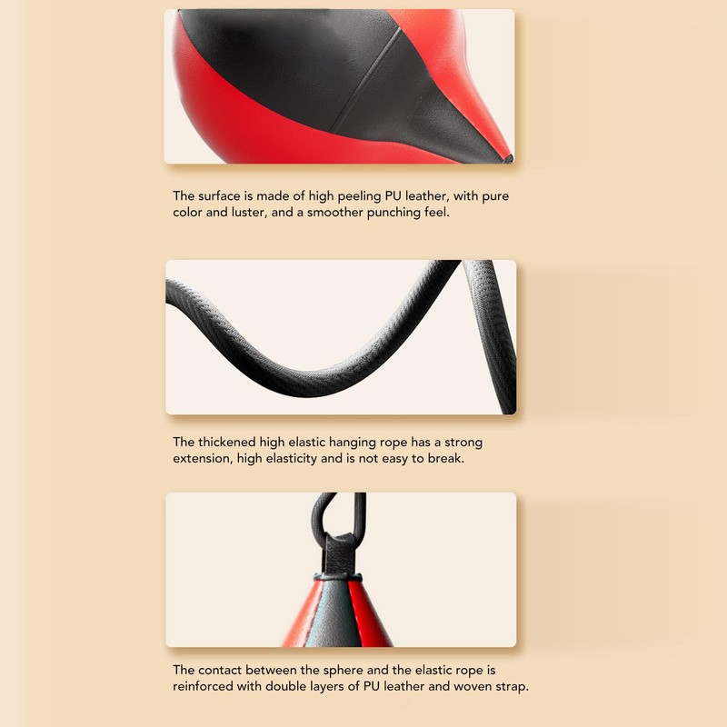 Double End Striking Punching Bag Kit, PU Leather Double End