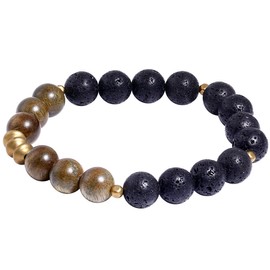 Wizock Lava Rock/Wooden Beads Stretch Bracelets Essential Oil Diffusers Beaded Bracelets for Men Relaxation Gifts for Women