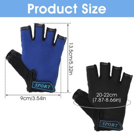 Aysatogc 2 Pairs Kids Bike Gloves, Kids Half Finger Gloves Non-Slip Toddler Kid Sport Glove Boys Girls Cycling Glove for Cycling Camping Fishing Summer Outdoor Sports Children(Large)
