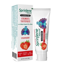 SPRINJENE Children's Strawberry Fluoride-Free Toothpaste by SprinJene Natural® - Size: Pack of 2
