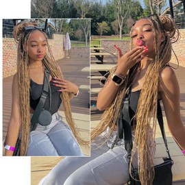 Brown Blonde Braiding Hair Pre Stretched 30Inch Box Braids Hair Extension for Braiding 27/30/613 Mixed Braiding Hair for Knotless Braids