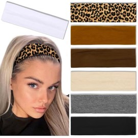 Tobeffect Diademas para mujeres, 7 unidades de bandas elásticas antideslizantes de moda, bandas de pelo para entrenamiento, sudor, suaves y gruesas de