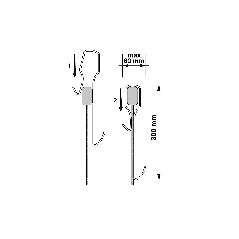 Nuie ACC004 ǀ Modern Bathroom Wetroom Enclosure Hook - Framed,