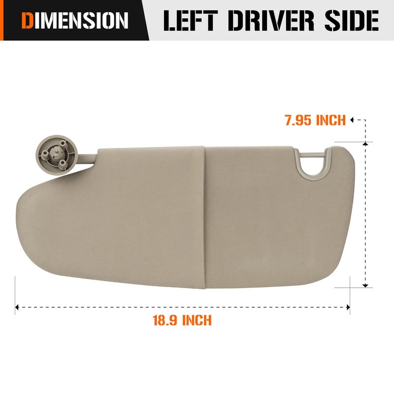 Sun Visor Without Mirror for 2002-2009 Dodge Ram 1500 2500
