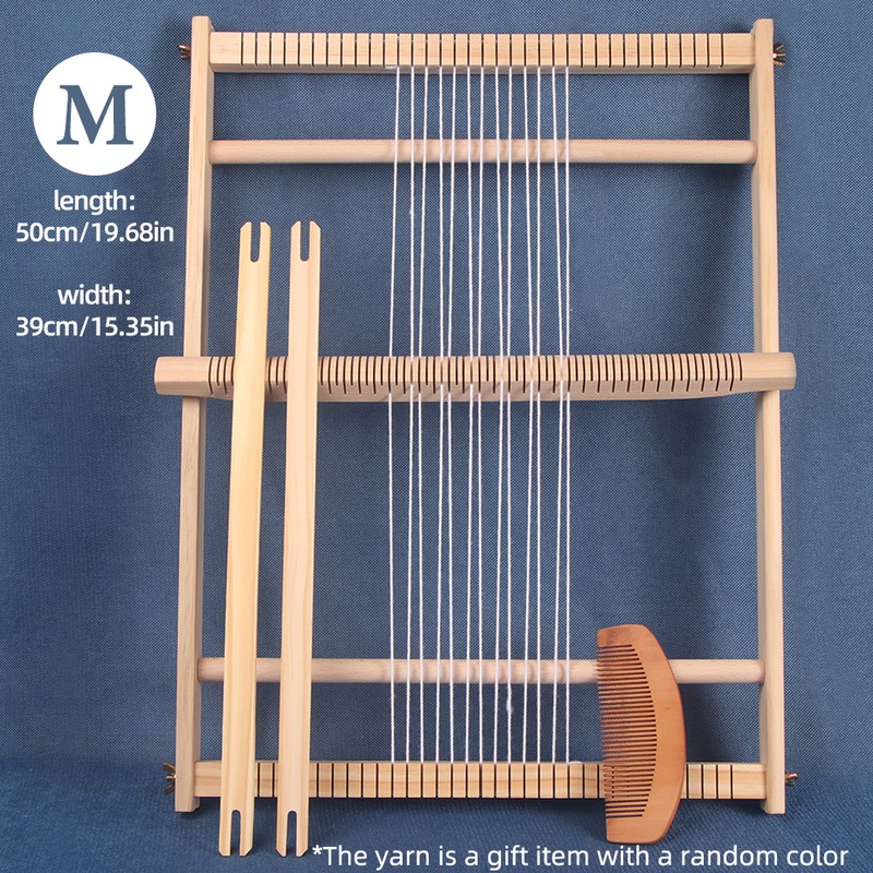 Wooden Weaving Loom Kit, S/M/L with Optional Yarn Bundle
