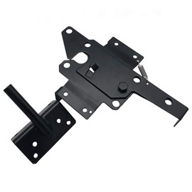 Self-Locking Gate Latch Heavy Duty Post Mount Automatic Gravity Lever Wood/PVC Fence Gate Lock with Fasteners Hardware,for Secure Pool |Yard | Garden, Steel,Black