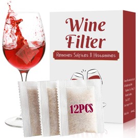 WeThinkeer Wine Filter, 12 Pack Wine Filters for Histamines and Sulfite, Wine Sulfite and Histamine Remover, Prevent Wine Allergies & Headaches, Father’s Day Gifts for Wine Lovers