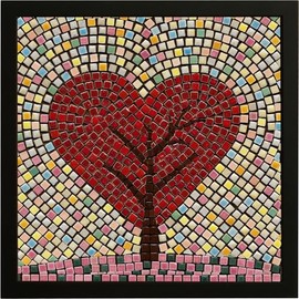 ALEA Mosaic 20 cm Mosaic Set with Solid Wood Frame Love