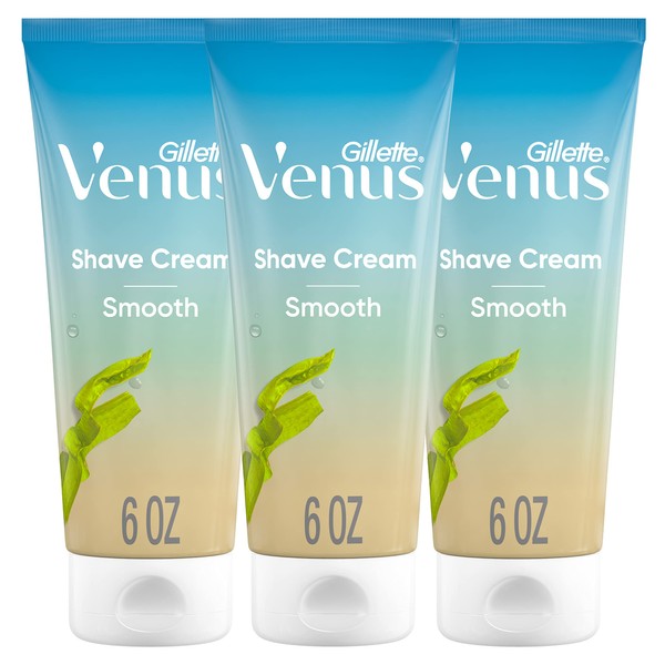 Gillette Venus Smooth plus Olay Shaving Cream for Women, 3 Count, 6 oz