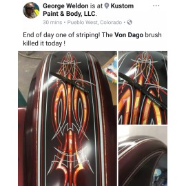 Andrew Mack / Von Dago "Pro-Series" PRO'S KNOW - PREMIUM Pinstriping 6 Brush SET - by Hall of Famer Von Dago