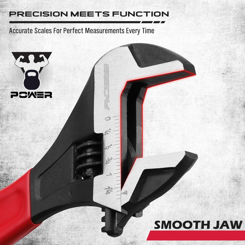 Adjustable Wrench Set Pipe Spanner: 6" 8" 10" Wide Jaw