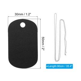 PATIKIL 25 Set Metal Stamping Blanks, Rectangle Stamping Tags Blanks Keychain 5x3cm DIY Aluminum Name Tag with Steel Necklace Chain for Laser Engraving Stamping Dog ID Tags, Black