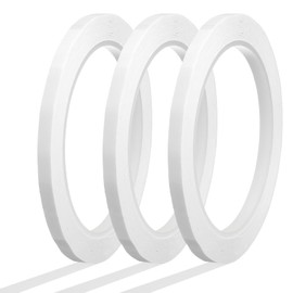 MECCANIXITY Whiteboard Tape 1/4" x 72 Yard Pinstripe Graphic Chart Line Grid Marking Tapes for Classroom Office Dry Erase Board Art, White, Pack of 3