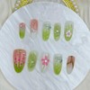 30Pcs 3D Flower Press on Nails Short Almond Fake Nails