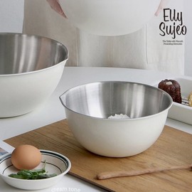 Elimach Cream-tone Stainless Steel Mixing Bowl 24cm / 엘리막쉬 크림톤 컬러 스텐 믹싱볼 24cm