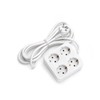 4 Socket Square Schuko Without Switch 1.5m 3G 1.5mm² White 4 Sockets