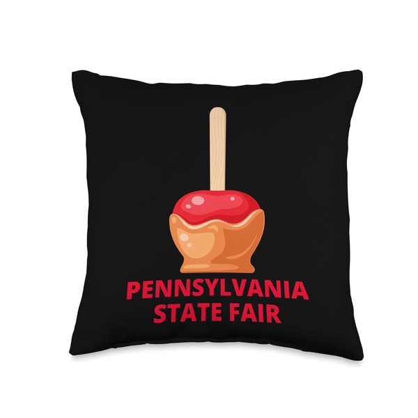 Pennsylvania State Fair Caramel Apple Candy County Fair Throw Pillow