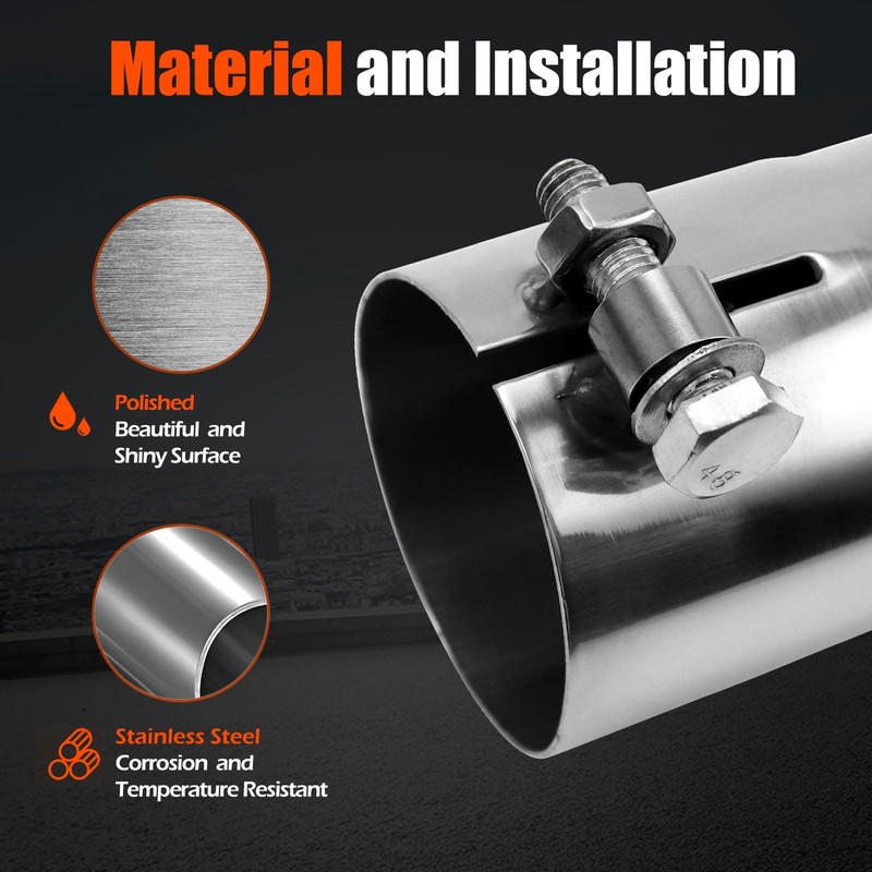 LCGP 2.25 Inch Inlet Turn Down Exhaust Tip, 2.25 Inch