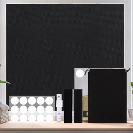ZOFUN Blackout Blinds 150 x 400 cm, 100% Black Out Blinds Stick On, Temporay Blackout Blind with Dot Stickers & Velcro, No Drilling Temporary Blinds for Bedroom Nursery Loft Travel RV