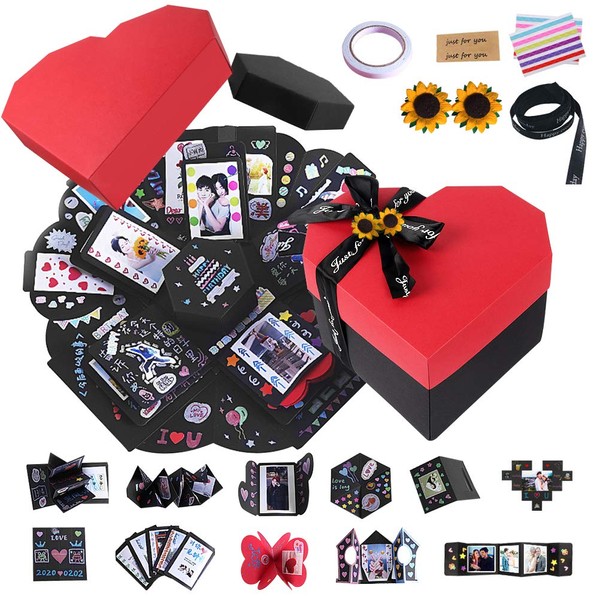 RECUTMS Love Explosion Box - Juego de álbumes de recortes, hecho a mano, caja de regalo para propuestas de matrimonio, cumpleaños sorpresa (caja de amor)