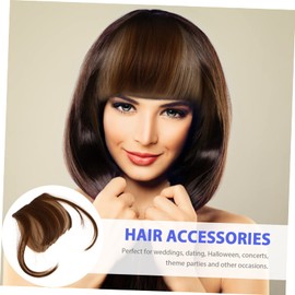 PACKOVE Clip in Bangs Hair Clip Side Bangs Extensions for Women 2-Piece Set Lightweight and Easy to Wear for Everyday Hairstyles and Special Occasions