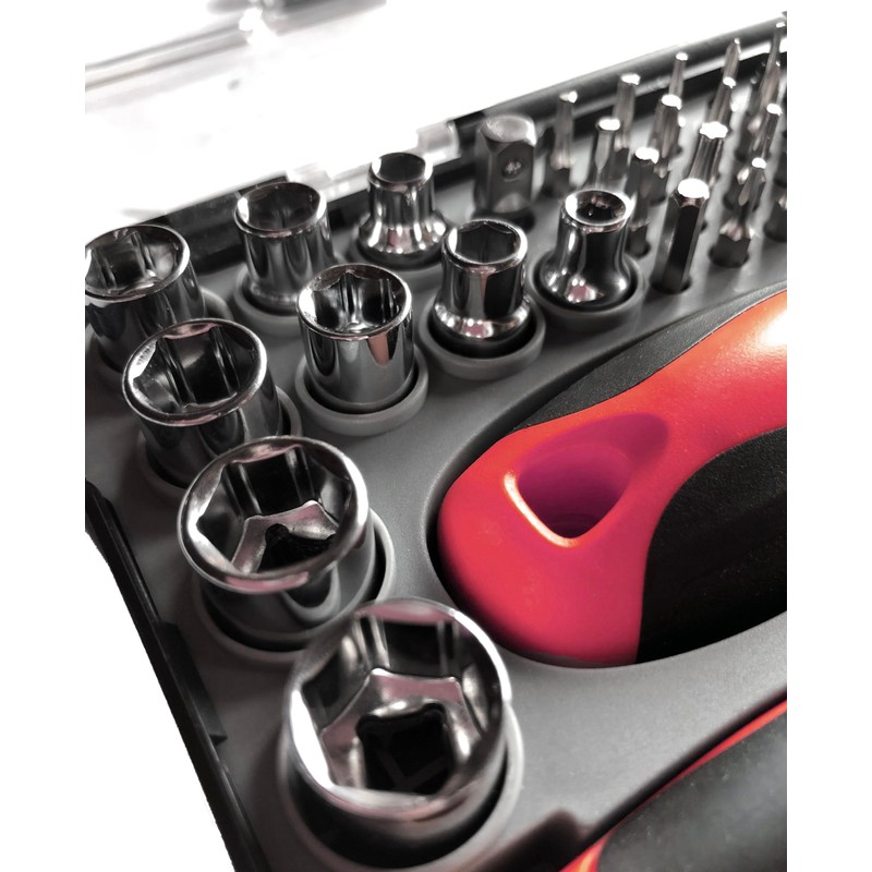 Apollo Tools Versatile 55-Piece Metric Tool Set with Ratcheting Bit