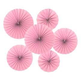 PATIKIL 8"/12"/16" Paper Fans Hanging Decoration, 12 in 1 Set Round Honeycomb Fans with Pearl for Birthday Wedding Graduation Events Party, Pink