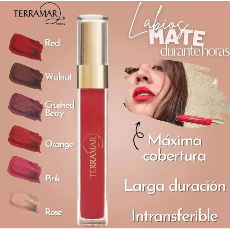 Terramar Labial Líquido Mate Intenso De Larga Duración Terramar Red