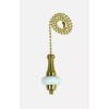 Jandorf PULL CHAIN 12" L Solid Brass w/ Decorative White