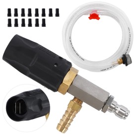 FIXFANS Adjustable Pressure Washer Long Range Nozzle, Downstream Injector Kit for High Power Washer, External Chemical Injection with 1/4 Inch Quick Connector, 5-6.5 GPM