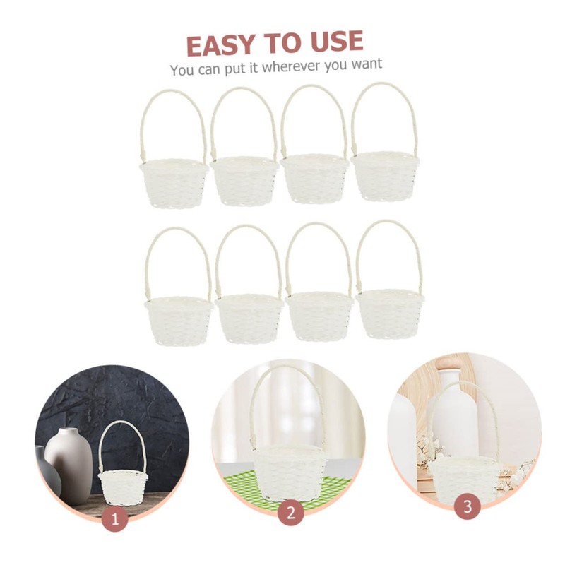 LIFKOME Storage Basket 8pcs Rattan Basket Bushel Basket Easter Basket