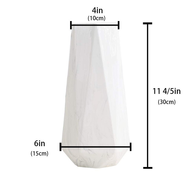 Hutoco 11.8 inches (30 cm) White Marble Flower Base Fashionable