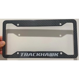 Unbranded Trackhawk Metal Carbon Fiber Look License Plate Frame