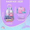 ZBAOGTW Rolling Backpack For Girls 8-12 Elementary School Kids Rolling