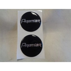 PREMIER PONTOONS RAISED DECAL PAIR ( 2 ) BLACK / SILVER 1 3/4" MARINE BOAT