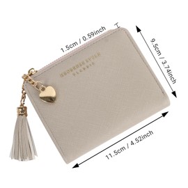 Moorle Women's Small Purse, Women's Coin Compartment, Leather Purse, Mini Purse with RFID Protection, Credit Cards for Women, gray, Classic