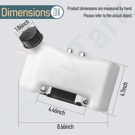 10683 Fuel Gas Tank Three Tab Style Compatible with Earthquake E43, MC43, MC43E, MC33, MC440, E43, 43cc, 52CC Mini Tiller Cultivator, Replace 3004118, 10310, 35064, 31452, 10683