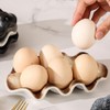 ARFUKA Egg Basket Ceramic Egg Holder Egg Tray for Refrigerator