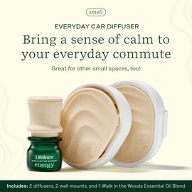 Lifelines Everyday Passive Diffuser Set - Cordless Car Diffuser & for Other Small Spaces - Essential Oil Blend with Precision Pump - Aromatherapy Alternative to Potpourri Bags, & Fragrance Sachets