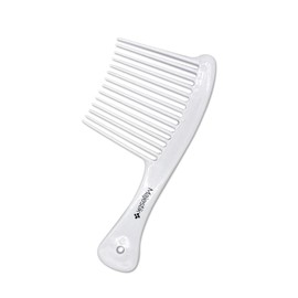 Afro Comb Infused With Coconut Oil - Wide Tooth Rake Hair Comb for Type 3A to 4C, Thick & Curly Hair in White