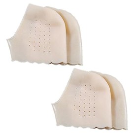THJOPOKEEL 2 Pares Protectores de Talón de Gel, Plantillas Talón Gel de Silicona, Aliviar el dolor en el Talón de Fascitis Plantar, Sanar los Talones Secos y Agrietados (color de piel)