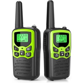 Walkie Talkies,  Long Range Walkie Talkies for Adults with 22 FRS Channels, Family Walkie Talkie with LED Flashlight VOX LCD Display for Hiking Camping Trip (Orange 2 Pack) - Color: green