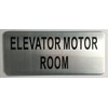 Elevator Motor Room Sign (Brush Aluminium, 3.5X8)-The Mont Argent Line.