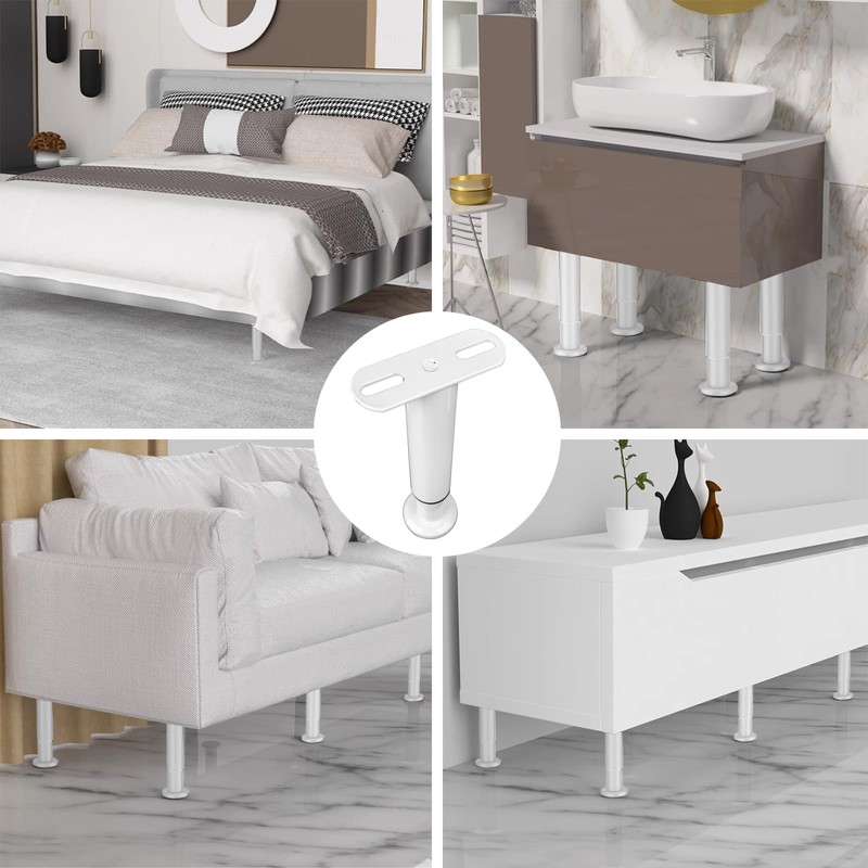 KOVNISE Adjustable Bed Support Legs, Replacement with Connecting Tabs, for